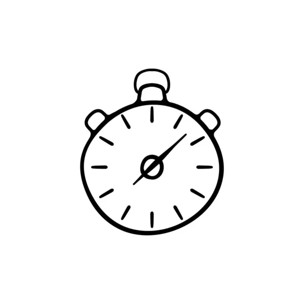 Stopwatch Lijn Icoon Tijd Sport Hardlopen Klok Start Timer Minuut — Stockvector