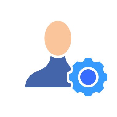 Vites çizgisi simgesi olan kullanıcı. Ayarlar, seçenekler, değişiklikler, akıllı telefon, cihaz, telefon. İş için beyaz arkaplan üzerindeki vektör renkli simge