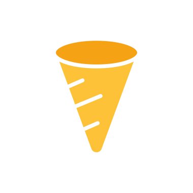 Dondurma külah çizgisi simgesi. Tatlılık, kurabiye, tatlı, waffle, simit. İş için beyaz arkaplan üzerindeki vektör renkli simge