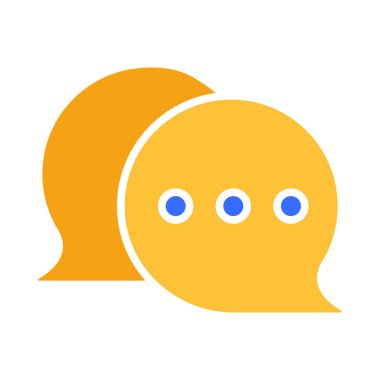 Diyalog kutuları satır simgesi. Sohbet, çizgi roman, elips, online, internet, iletişim, e-posta. İş için beyaz arkaplan üzerindeki vektör renkli simge