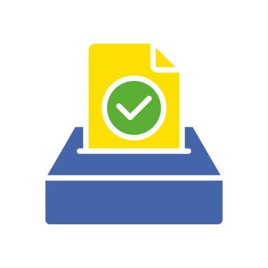 Ses çizgisi simgesi olan bir bülten. Başkanlık seçimleri, milletvekilleri, oylama, yetkililer, tedbirler. İş için beyaz arkaplan üzerindeki vektör renkli simge