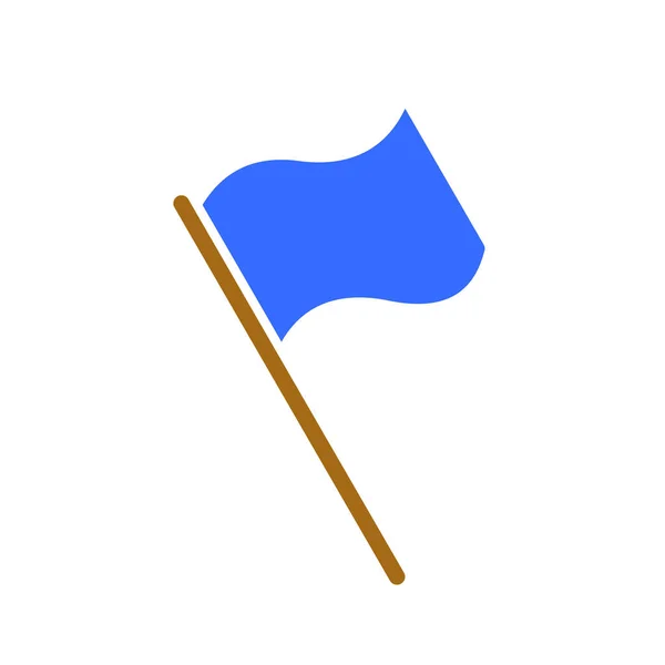Ikona Linii Flagi Kraj Sztandar Symbol Maszt Flagowy Sport Tkanina — Wektor stockowy