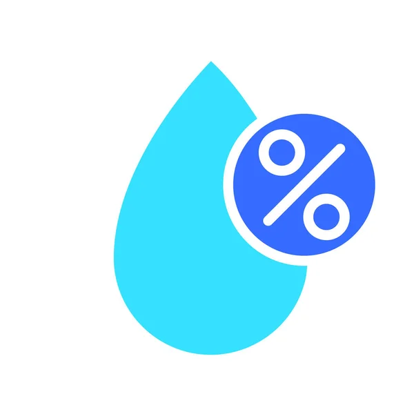 Caída Con Icono Línea Porcentual Líquido Agua Calmante Sed Humedad — Vector de stock