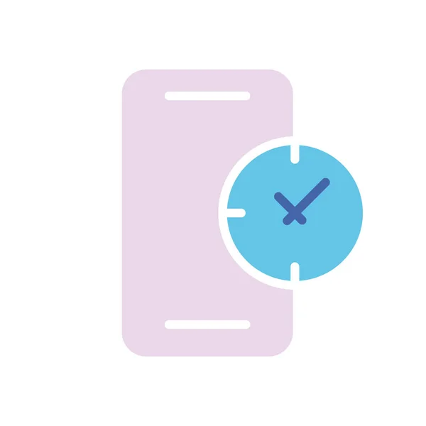 Smartphone Εικονίδιο Ρολόι Γραμμή Ώρα Ξυπνητήρι Gadget Οθόνη Αφής Internet — Διανυσματικό Αρχείο