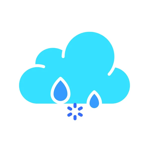 Cloud Con Icona Linea Grandine Ghiaccio Pioggia Neve Precipitazioni Tempo — Vettoriale Stock