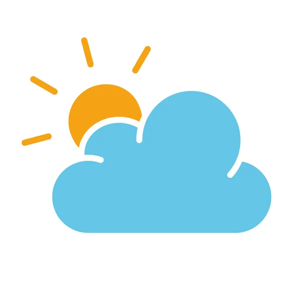 Солнце Иконкой Линии Облаков Влага Плохое Настроение Облачная Погода Жидкость — стоковый вектор