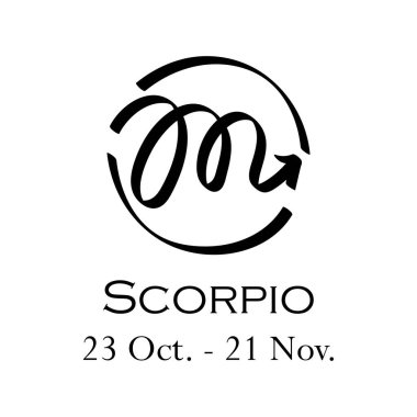 Adı ve tarihleri olan akrep burcu. 12 burçlu yıldız falı. 23 Ekim 'den 21 Kasım' a. Astroloji, falcılık, takımyıldız, yükseltici, sahte bilim, doğum haritası. Sıradan stil