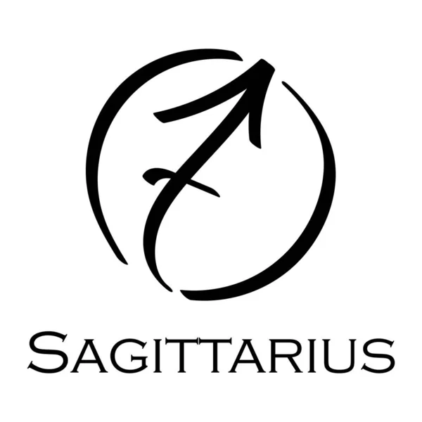 Sagittarius Name Horoscope Zodiac Signs Astrology Fortune Telling Constellation Stars — Stock Vector