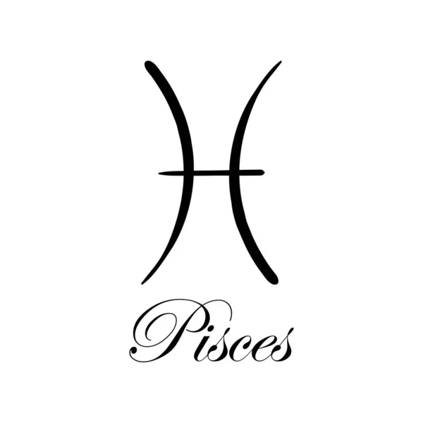 Piscis Con Nombre Horóscopo Con Signos Del Zodiaco Astrología Adivinación — Archivo Imágenes Vectoriales