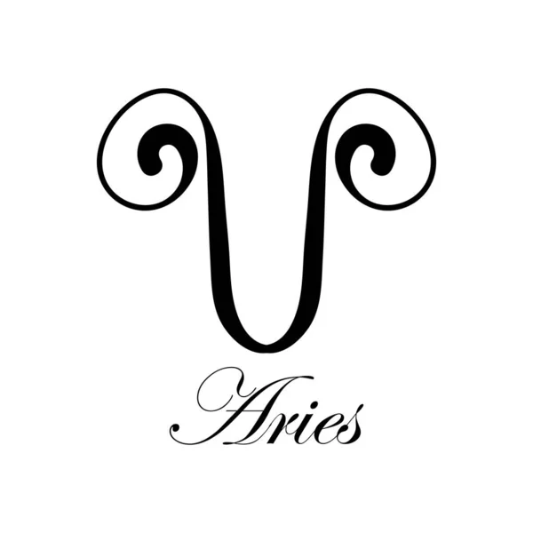 Aries Con Nombre Horóscopo Con Signos Del Zodiaco Astrología Adivinación — Archivo Imágenes Vectoriales