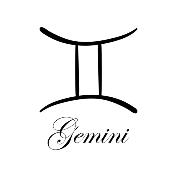 ジェミニという名前 12または13の黄道帯の徴候が付いているホロスコープ 占星術 占星術 昇天者 疑似科学 チャート イタリックスタイル — ストックベクタ