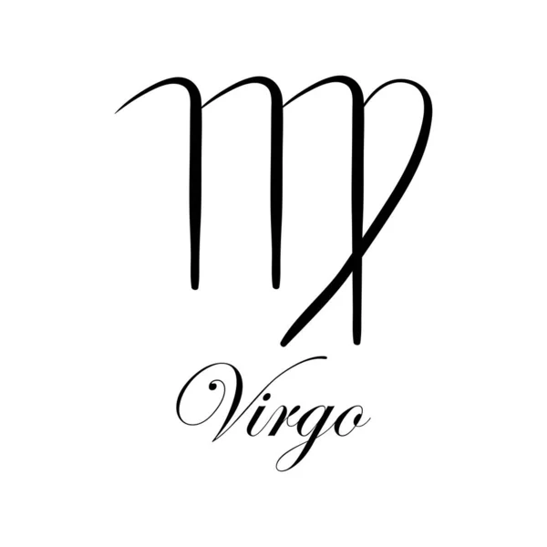 Virgo Con Nombre Horóscopo Con Signos Del Zodiaco Astrología Adivinación — Archivo Imágenes Vectoriales