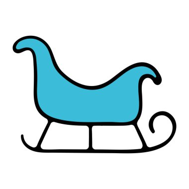 Kızak. Çocuklar, mavi, Noel Baba, kar yığınları, eğlence. Dekorasyon, dekorasyon, Noel, yeni yıl arifesi, 25 Aralık, kış, tatil atmosferi, kutlama, aile kutlaması, gelenekler. Renkli simge