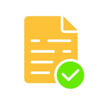 İşaretli bir belge. İş iletişimi, mektup, e-posta, mesaj, kağıt, elektronik, okuma, teslim etme, belgeler, onaylama, bir anlaşma imzalama. Beyaz arkaplanda renkli simge