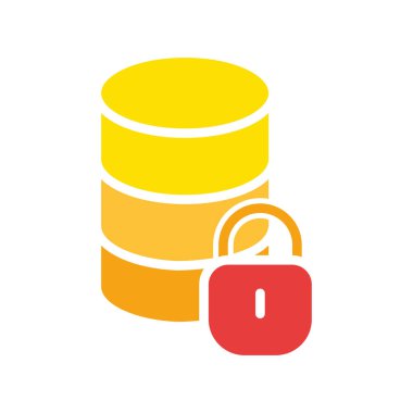 Kilitli veritabanı. Gizli veriler, sınırlı erişim, yasaklanmış, organize bilgi, depolama, güvenlik sistemi, izinsiz erişime karşı koruma. Beyaz arkaplanda renkli simge