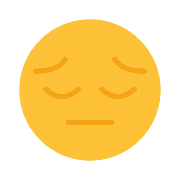 Sad emoticon. Express emotions, online communication, correspondence, chat, texting, mail, send, upset, no mood, offended, sympathy. Colorful icon on white background