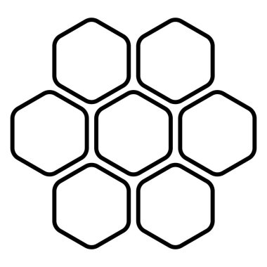 Transparent bee honeycomb line icon. Wax, beehive, apiary, wasps, honey, drone, sting, beekeeper, hexagon, pollen, flowers, cell. Vector icon for business and advertising