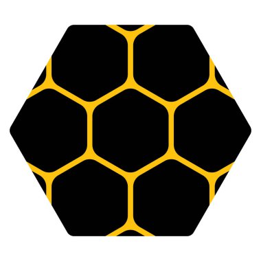Two color honeycomb line icon. Wax, beehive, apiary, wasps, honey, drone, sting, beekeeper, hexagon, pollen, flowers, cell. Vector icon for business and advertising