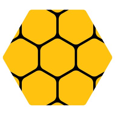 Çok renkli bal peteği çizgisi simgesi. Balmumu, arı kovanı, arı kovanı, eşek arısı, bal, dron, iğnesi, arı yetiştiricisi, altıgen, polen, çiçekler, hücre. İş ve reklam için vektör simgesi