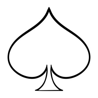 Transparent suit of spades line icon. Money, poker, game, excitement, ace, deck, suit, loss, winning, trick, back of cards. Vector icon for business and advertising