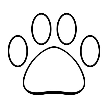 Transparent cat paw dog line icon. Claws, beast, trail, animal, leg, tail, fur, pads. Vector icon for business and advertising