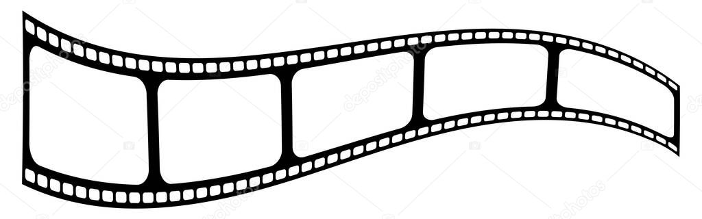 Distorted film frames line icon. Camera, cassette, camera, negative, developing, diaper, snapshot, reel. Vector icon for business and advertising