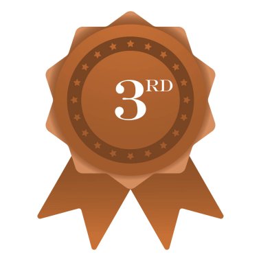 Üçüncü bronz yer illüstrasyonu ödülü. Olimpiyatlar, test, ödül, madalya, rekabet, zafer, rekabet, şampiyon. İş ve reklam için vektör simgesi