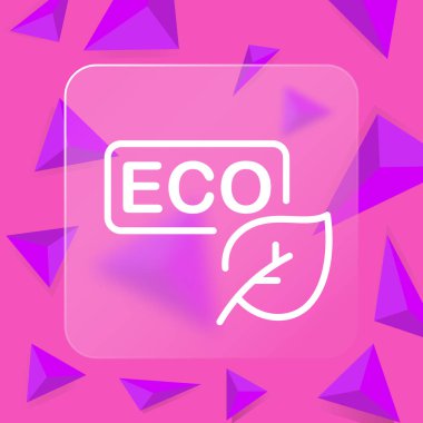 Çevre dostu materyal hattı simgesi. Doğa, orman, yeşillik, yaşam, güzellik, rahatlama, hava, uyum. Glasmorfizm tarzı. İş ve reklam için vektör satırı simgesi