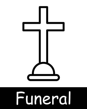 Cenaze töreni ikonu. Mezar, haç, Hristiyanlık, inanç, defin, höyük, mum, alev, portre, anıt, tabut, Türk cenaze gelenekleri, tapınak, cenaze taşı. Yeminler kavramı.