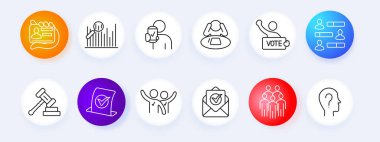 Seçim belirleme simgesi. Kimlik kartı, grafik, oy pusulası olan seçmen, stresli kişi, oy işareti, tokmak, oy sandığı, oy veren seçmenler, oy pusulası, seçmen, aday. Seçim ve oylama kavramı.