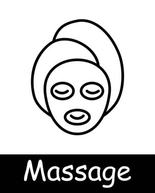 Masaj seti simgesi. Terapist, sauna, yin yang, rahatlama, terapi, sağlık, spa, vücut bakımı, stres atma, tedavi, yağ, taş, havlu, duş, rahatlama, sağlık, kişisel bakım..