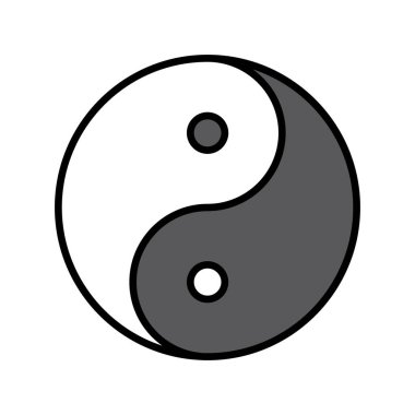 Yin yang sembol çizgisi simgesi. Denge, ahenk, ikilik, felsefe maneviyatı, Çince, sembol, denge, barış, kontrast, zen, bütünsel, meditasyon, refah, sağlık, birlik, karşıtlık, sükunet