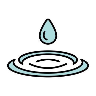 Su damlası çizgisi simgesi. Su, sıvı, damla, dalga, sıçrama, su, sıvı, temiz, ferahlatıcı, saflık, doğa, çevre, eko, yağmur, sakinlik, huzur, su yüzeyi, dalga etkisi, taze, berrak