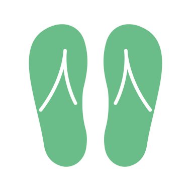 Yeşil parmak arası terlikler. Spa aksesuar çizgisi ikonu. Sağlık ve rahatlama konsepti. Poster, pankart, tebrik kartı, davetiye, kartpostal tasarımı