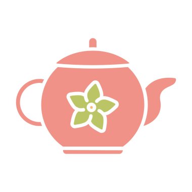 Çaydanlık hattı simgesi. İçecek, çay, içecek, mutfak gereçleri, saksı, çiçek, servis, sıcak içecek, rahatlama, bitkisel, demlenmiş, geleneksel, konukseverlik, sıcaklık, tutuş, kapak, ağız, seramik, konfor, ferahlatıcı