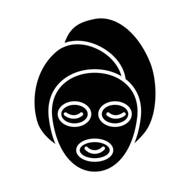 Spa maske çizgisi simgesi. Cilt bakımı, güzellik, rahatlama, sağlık, yüz bakımı, susuzluk, gençleşme, yaşlanma önleme, temizlik, terapi, spa tedavisi, sağlık, parlaklık, sakinleşme, tedavi