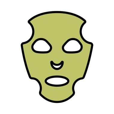 Spa maske çizgisi simgesi. Cilt bakımı, güzellik, rahatlama, sağlık, yüz bakımı, susuzluk, gençleşme, yaşlanma önleme, temizlik, terapi, spa tedavisi, sağlık, parlaklık, sakinleşme, tedavi