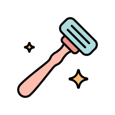 Ustura çizgisi simgesi. Tıraş, bakım, araç, kişisel bakım, hijyen, bıçak, kol, ekipman, yüz, saç aldırma, cilt bakımı, güzellik, tıraş aleti, temiz, hijyen aleti, tımar aleti, kişisel bakım