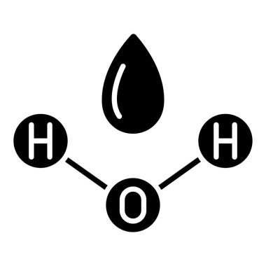 Su molekülü çizgi simgesi. H2O, kimya, bilim, hidrasyon, sıvı, molekül, yapı, diyagram, atom, bağ, kimyasal, hidrojen, oksijen, formül, biyoloji, eğitim, su damlası
