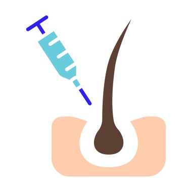 Saç çizgisi ikonu. Folikül, bukleler, saç kökü, büyüme, iğne, tedavi, kayıp, organ nakli, iyileşme, bahşiş bölümü, bakım, deri, sivilce, gözenekler. Sağlık, güzellik, terapi, tıbbi.