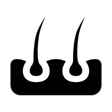 Saç çizgisi ikonu. Folikül, bukleler, saç kökü, büyüme, iğne, tedavi, kayıp, organ nakli, iyileşme, bahşiş bölümü, bakım, deri, sivilce, gözenekler. Sağlık, güzellik, terapi, tıbbi.