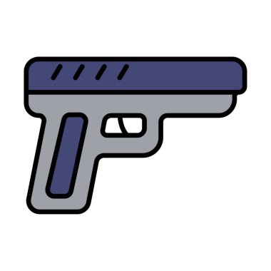 Tabanca hattı ikonu. Silah, ateşli silah, tabanca, silah, güvenlik, savunma, tabanca, koruma, çatışma, çatışma, askeri, polis, emniyet, silah, mühimmat, taktik, suç, güç, ateş gücü.