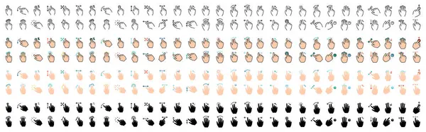 stock vector Gesture set icon. Swipe, tap, doubleclick, rotate, pinch, zoom, scroll, gesture, touchscreen, interaction, user interface, hand movement, multitouch, gesture, swipe, pinch, control