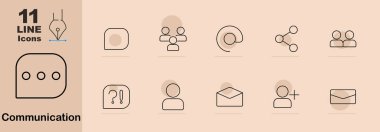 İletişim simgesi ayarlandı. Konuşma balonu, grup, sohbet, paylaşım, kullanıcı, soru, iletişim, e- posta, ekleme, mesaj, ağ, sosyal, etkileşim, iletişim, topluluk, kişi, dijital, tartışma