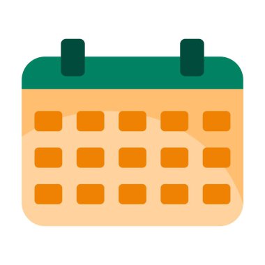 Takvim. Çalışma programı, planlama, zaman yönetimi, randevu al, toplantı, iş görüşmesi, aylık özet, zaman çizelgesi, bir dönem belirle, zamanı takip et. Vektör illüstrasyonu