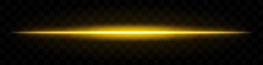 Altın ışık huzmesi. Yatay aydınlatma, parlayan etki, ışıldayan ışık, parlak ışık, soyut ışıltı, aydınlatma, fütüristik, parlayan çizgi, enerji, parlak, dinamik ışık.