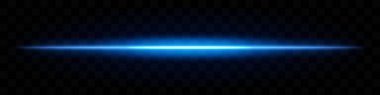 Mavi ışık hüzmesi. Yatay aydınlatma, parlayan etki, ışıldayan ışık, parlak ışık, soyut ışıltı, aydınlatma, fütüristik, parlayan çizgi, enerji, parlak, dinamik ışık.