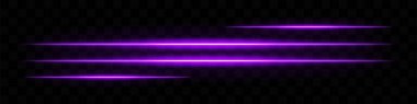 Parlak mor ışık çizgileri. Yatay ışınlar, soyut, parlak çizgiler, parlak, parlak, fütüristik, parlak, enerji, dinamik, parıldayan efekt, hareket, lazer, neon.