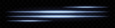Mavi parlak ışık çizgileri. Yatay ışınlar, soyut, parlak çizgiler, ışıltılı, parlak, fütüristik, parlak, dinamik hareket, optik ışıltı, enerji, neon, ışıltı etkisi.
