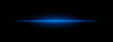 Mavi lazer ışığı. İnce yatay ışın, yumuşak ışıltı etkisi, yoğun mavi aydınlatma, fütüristik tasarım, minimalist ışık çizgisi, enerji darbesi, modern ışıklandırma dekoru..